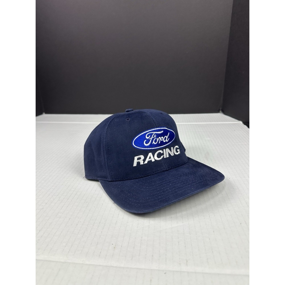 Vintage Navy Blue Ford Racing No Fear Hat Cap Snapback Y2K Streetwear
